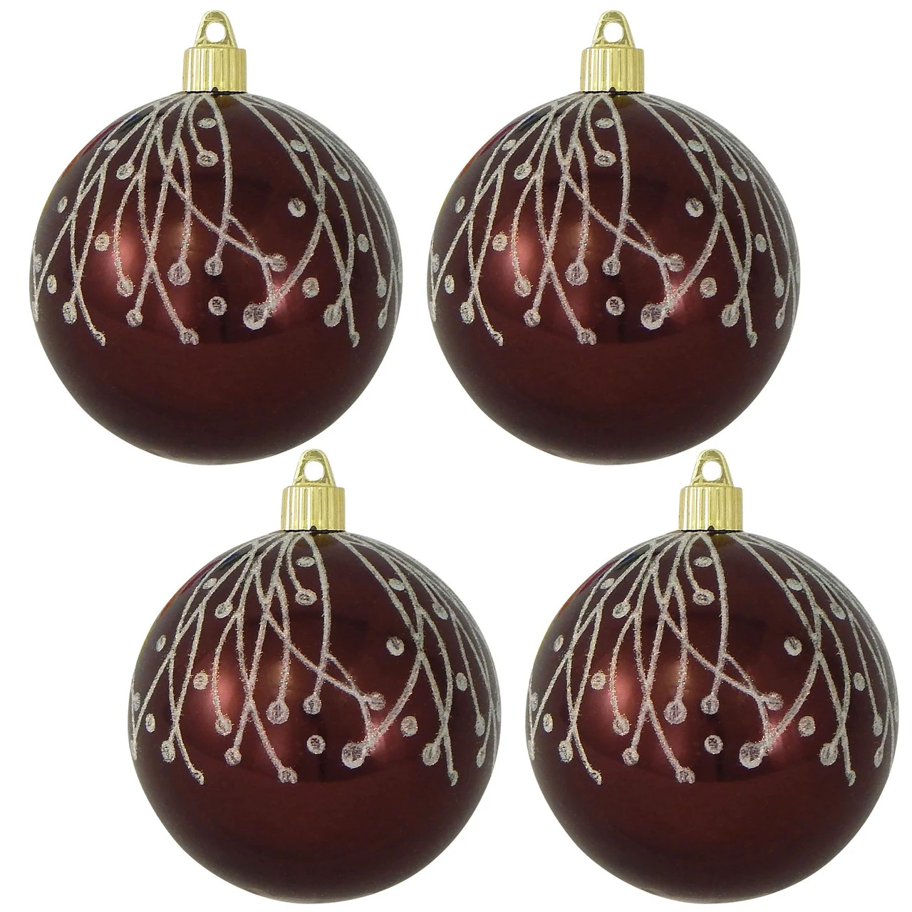 4ct Brown Shatterproof Christmas Ball Ornament 4" (100mm) 3 4ct Brown Shatterproof Christmas Ball Ornament 4" (100mm)