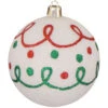 4ct Snowball White Loops And Dots Shatterproof Glitter Christmas Ball Ornaments 3.25" (80mm) -Optimal Christmas Shop dcki kbx84123 4 1 76528.1667561550