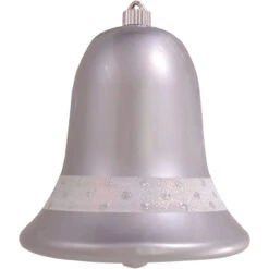 9" White And Silver Dot Shatterproof Christmas Bell Ornament