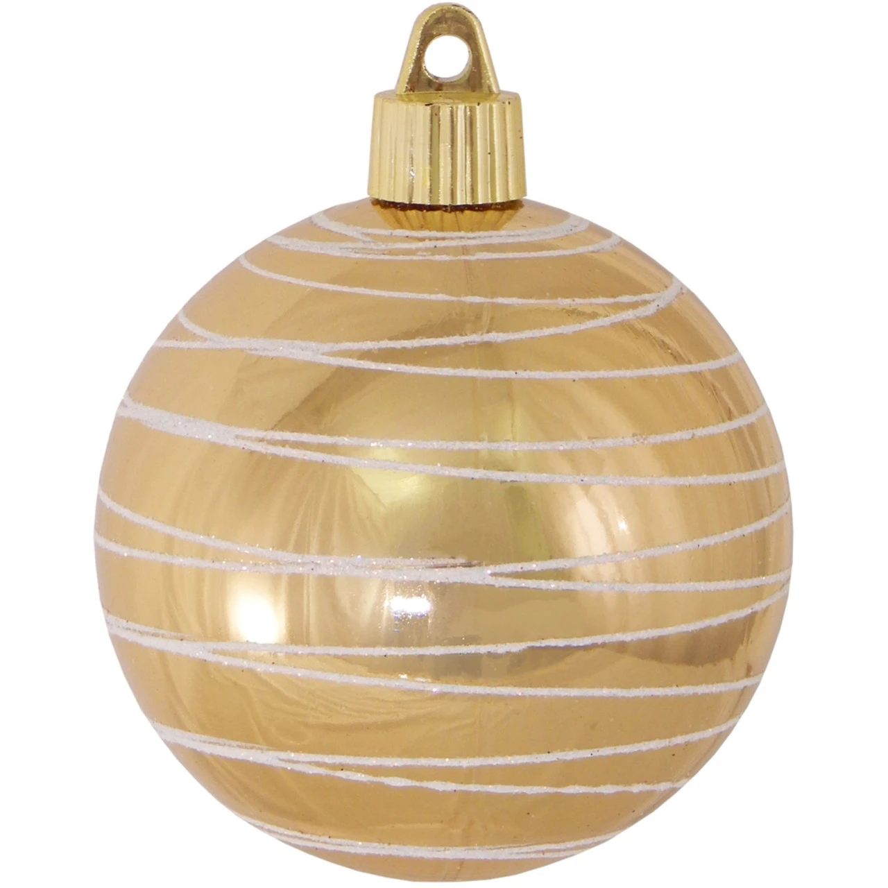 4ct Gold And White Tangles Shatterproof Shiny Christmas Ball Ornaments 3.25" (80mm) 3 4ct Gold And White Tangles Shatterproof Shiny Christmas Ball Ornaments 3.25" (80mm)