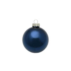 40ct Midnight Blue Shiny Glass Christmas Ball Ornaments 1.25" (31mm)