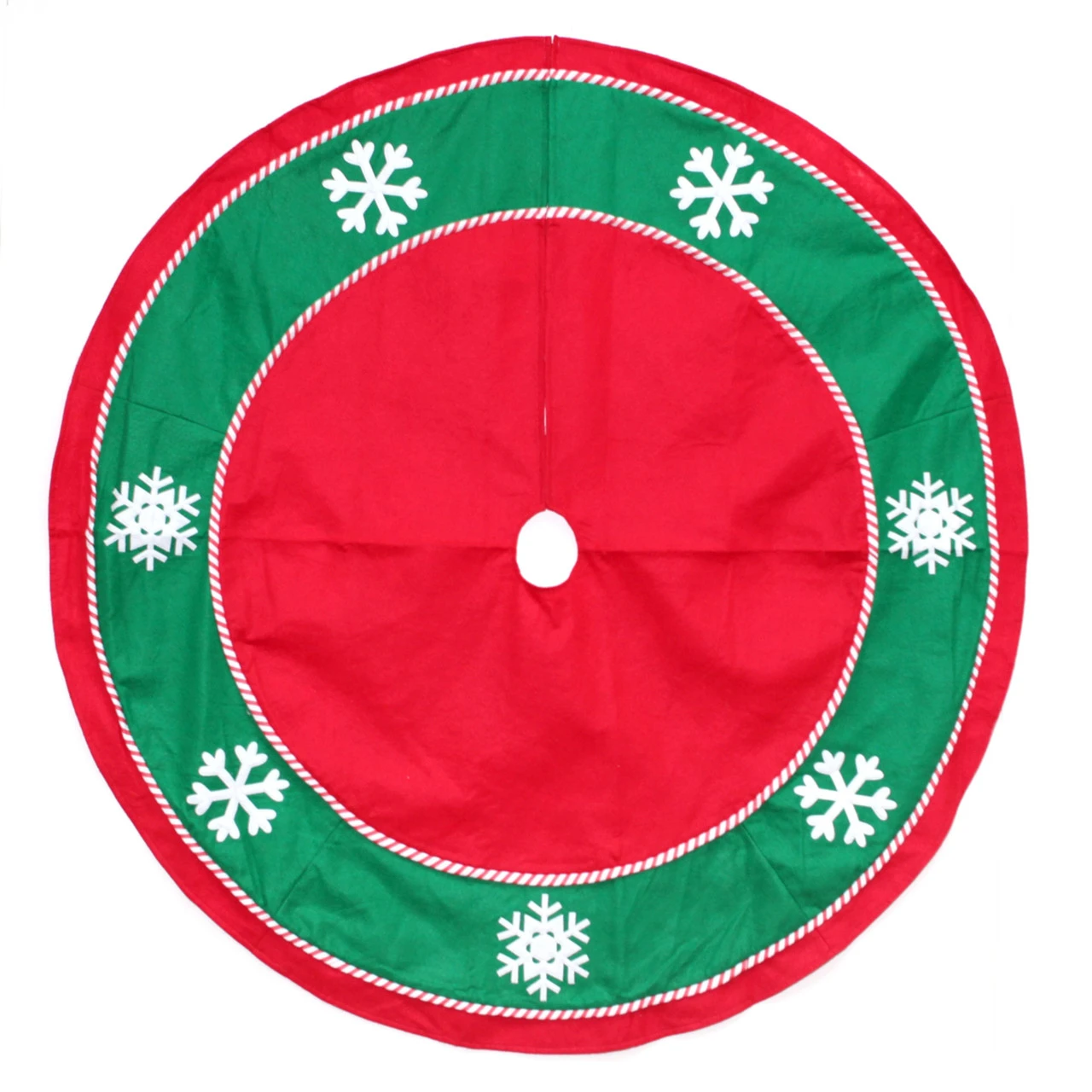 48" Red And Green Snowflakes Christmas Tree Skirt 3 48" Red And Green Snowflakes Christmas Tree Skirt
