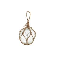 6" Clear Hand Blown Glass Decorative Hanging Ball