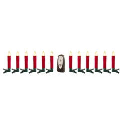 Club Pack Of 24 Red And Green Decorative Artificial LED Clip-On Taper Candle 4.5"