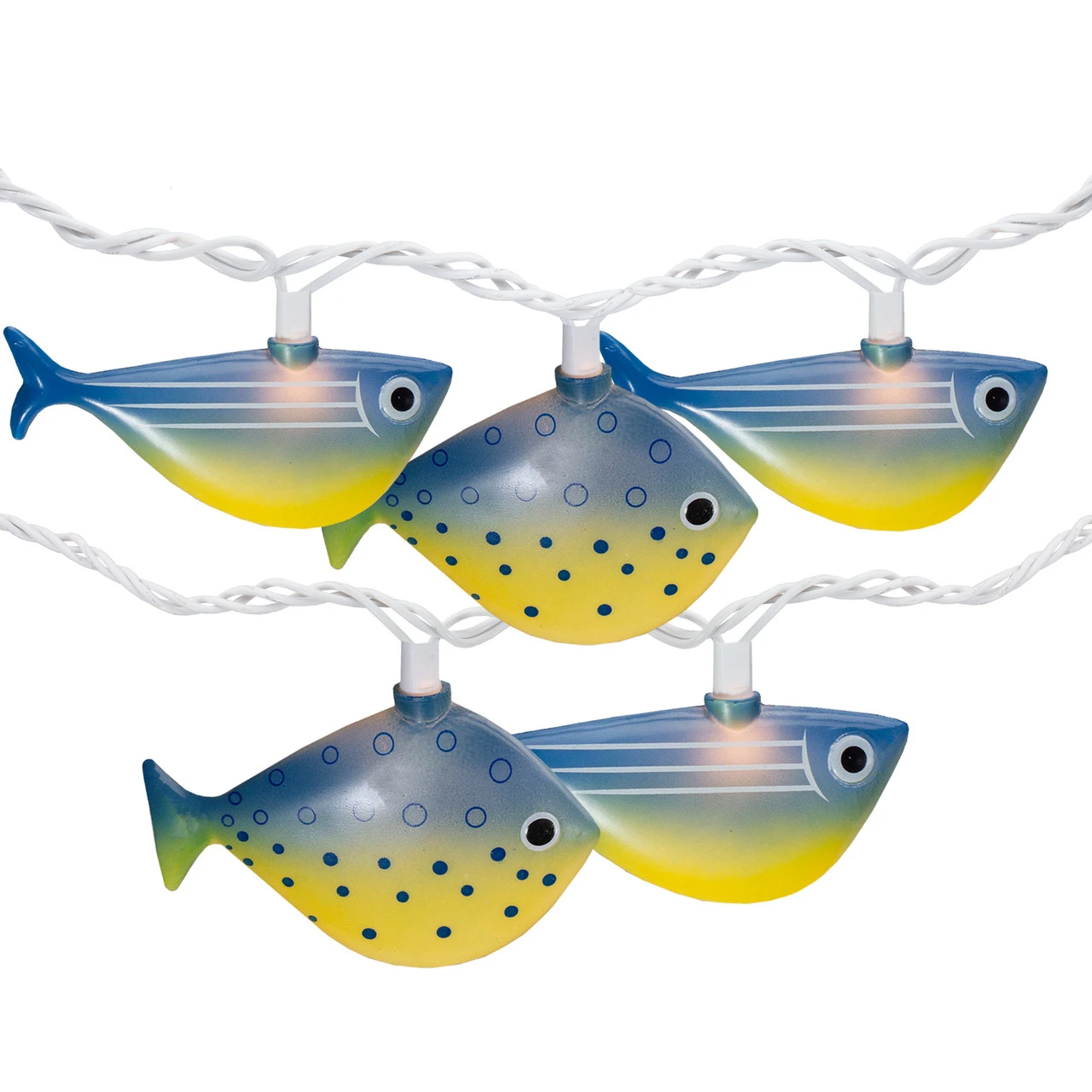 10 Blue And Yellow Fish Mini Summer Patio String Lights – 8.5 Ft Green Wire 3 10 Blue And Yellow Fish Mini Summer Patio String Lights – 8.5 Ft Green Wire