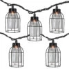 10 Count Vintage Style Edison Cage Novelty String Lights, 6.5 Ft Black Wire -Optimal Christmas Shop denniseast 70220 1updated 76843.1667513524