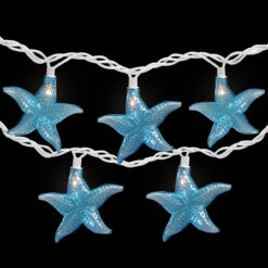 Set Of 10 Blue Starfish Novelty String Lights - 9ft White Wire -Optimal Christmas Shop denniseast whiteplug oldul 62401.1667574577