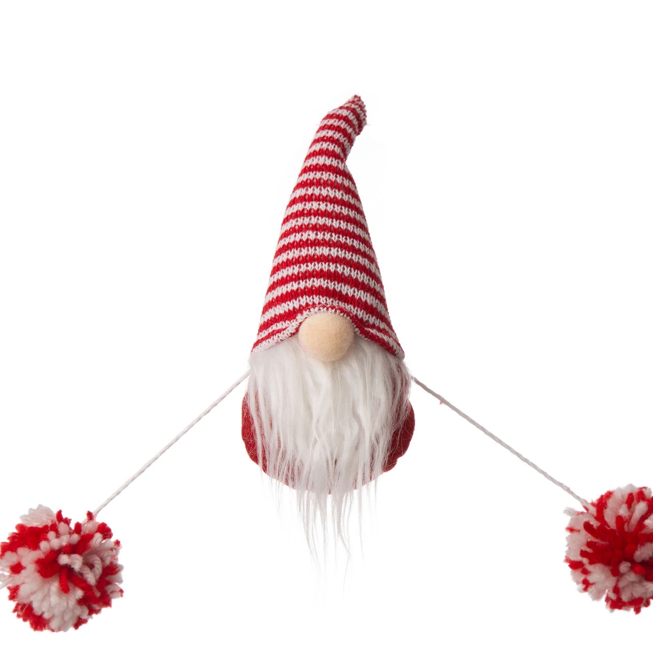 6' Red And White Striped Christmas Gnomes Garland 5 6' Red And White Striped Christmas Gnomes Garland - Image 3