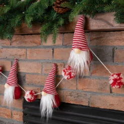 6' Red And White Striped Christmas Gnomes Garland 13 6' Red And White Striped Christmas Gnomes Garland -Optimal Christmas Shop dglit 2010300001 6 84708.1667602597
