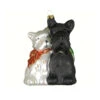 5.25 Salt And Pepper Color Dog Hand Blown Glass Hanging Figurine Ornament -Optimal Christmas Shop dgold cobaned313 86429.1667637370