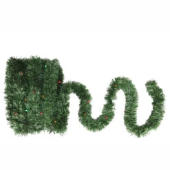18' Pre-Lit Battery Operated Twinkling Green Pine Artificial Christmas Garland - Multi LED Lights