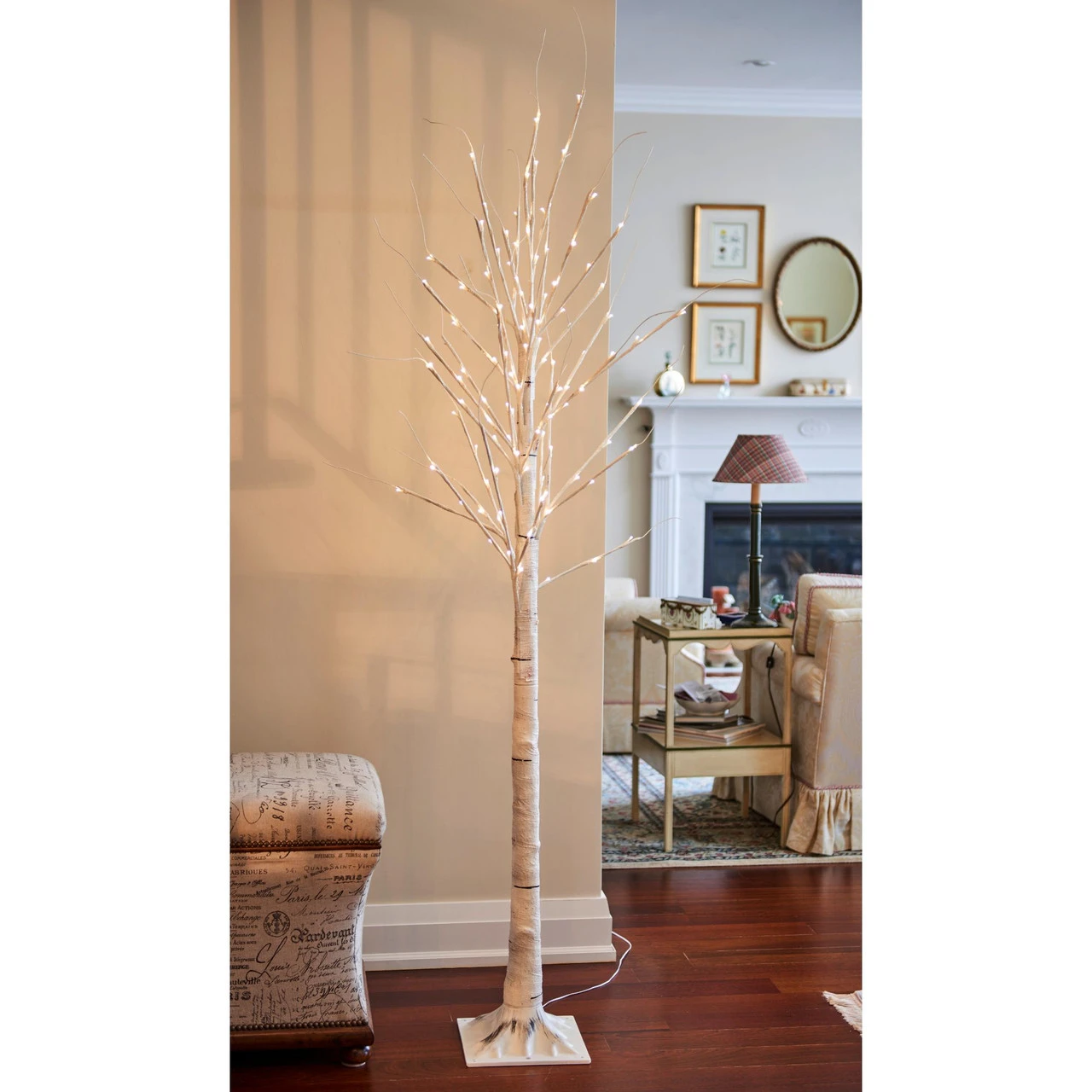 6.75' Pre-Lit Pencil Birch Artificial Christmas Tree - Warm White LED Lights 4 6.75' Pre-Lit Pencil Birch Artificial Christmas Tree - Warm White LED Lights - Image 2