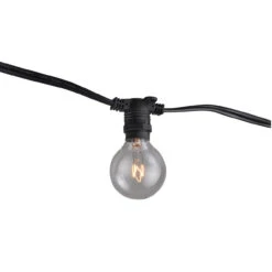 28-Count Clear Edison Bulb Light Set, 29ft Black Wire -Optimal Christmas Shop dhine 37501 25 3 90817.1667646223
