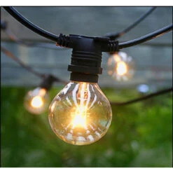 28-Count Clear Edison Bulb Light Set, 29ft Black Wire -Optimal Christmas Shop dhine 37501 25 4 99639.1667646223