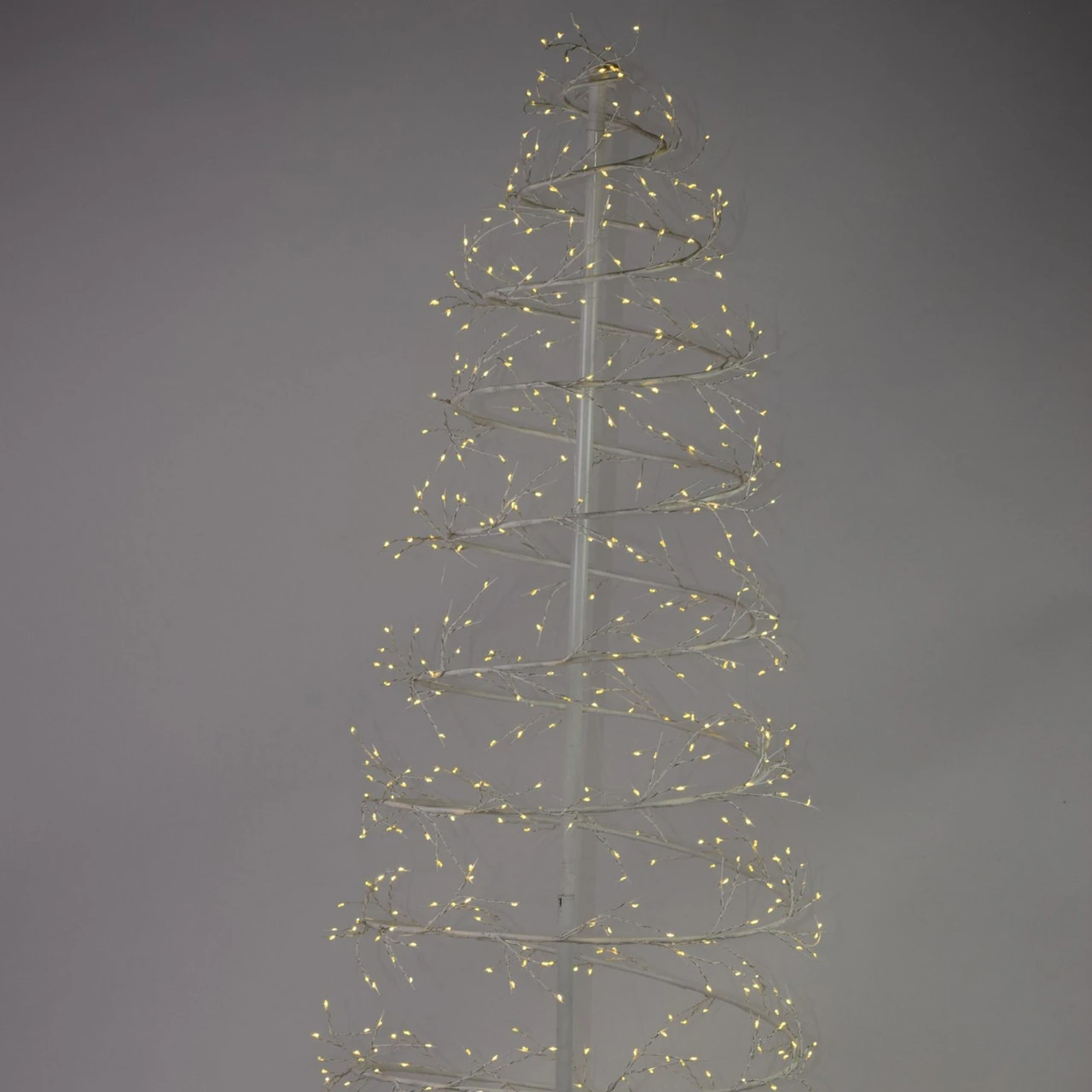 6' Pre-Lit White Revolve Spiral Artificial Tree, Warm White LED Lights 5 6' Pre-Lit White Revolve Spiral Artificial Tree, Warm White LED Lights - Image 3