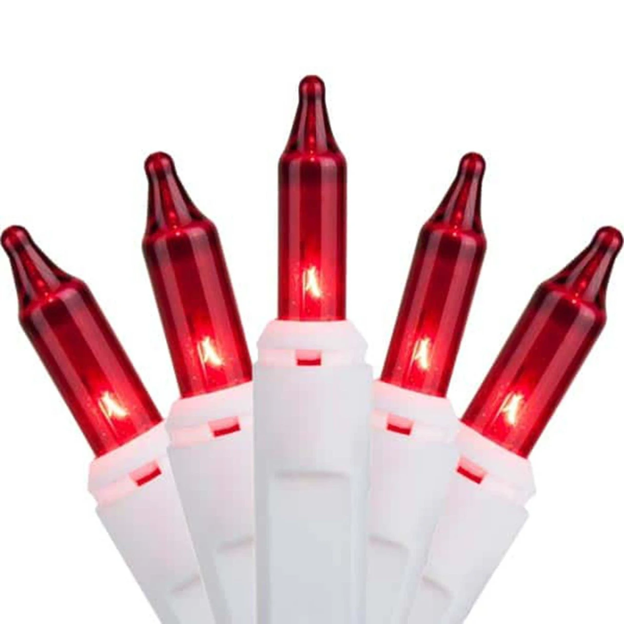 100-Count Red Mini Christmas Light Set, 18ft White Wire 4 100-Count Red Mini Christmas Light Set, 18ft White Wire - Image 2