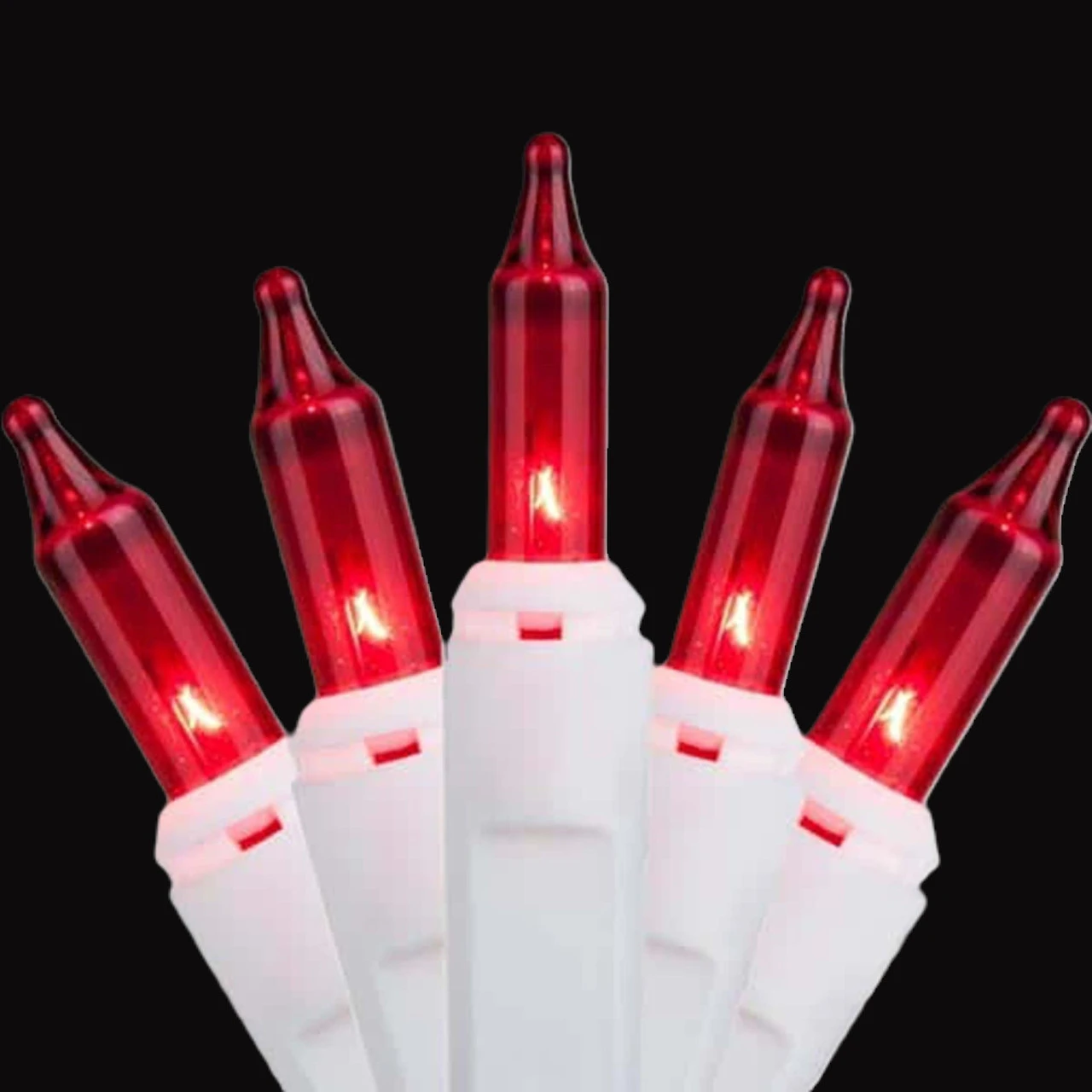 100-Count Red Mini Christmas Light Set, 18ft White Wire 3 100-Count Red Mini Christmas Light Set, 18ft White Wire