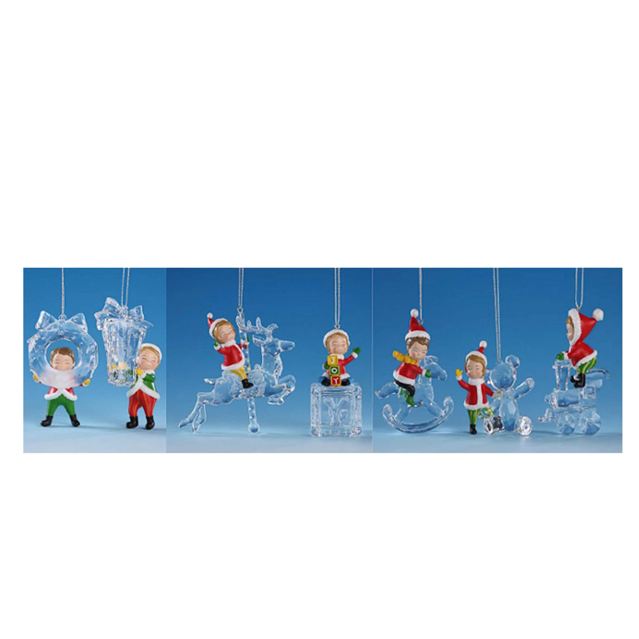 Club Pack Of 14 Clear Whimsical Decorative Icy Crystal Christmas Elves Ornaments 3" 3 Club Pack Of 14 Clear Whimsical Decorative Icy Crystal Christmas Elves Ornaments 3"