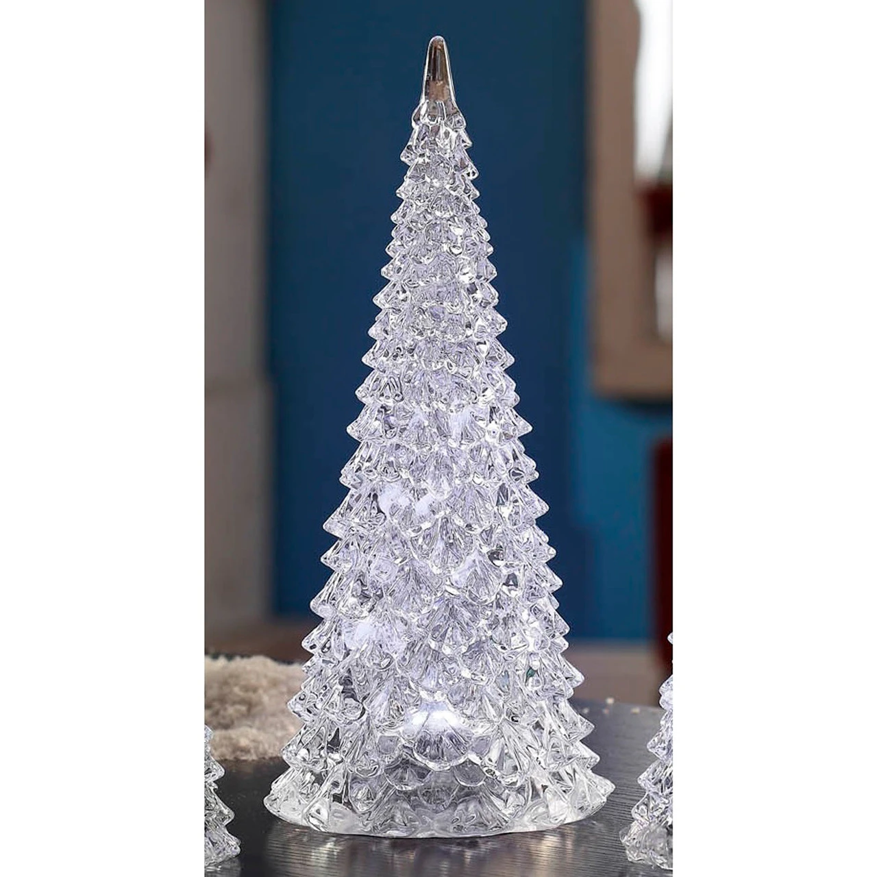 Set Of 2 Clear LED Lighted Christmas Decorative Pine Trees 12” 4 Set Of 2 Clear LED Lighted Christmas Decorative Pine Trees 12” - Image 2