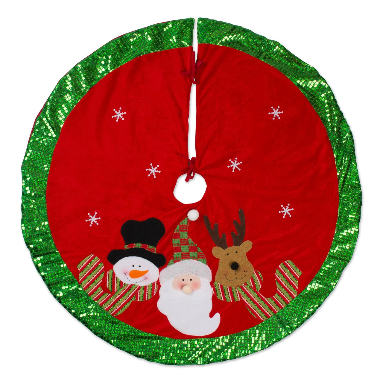 42" Red And Green Christmas Themed Round Tree Skirt 3 42" Red And Green Christmas Themed Round Tree Skirt