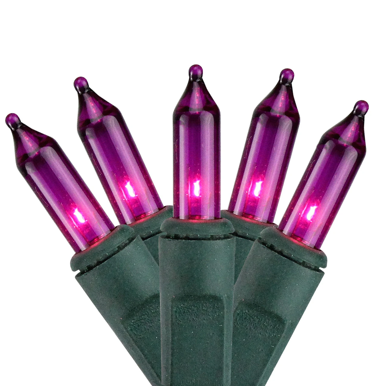 150ct Purple Mini Incandescent Christmas Light Set, 37.5' Green Wire 3 150ct Purple Mini Incandescent Christmas Light Set, 37.5' Green Wire