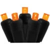 50 Orange Frosted LED Wide Angle Christmas String Lights - 25.17 Ft Black Wire