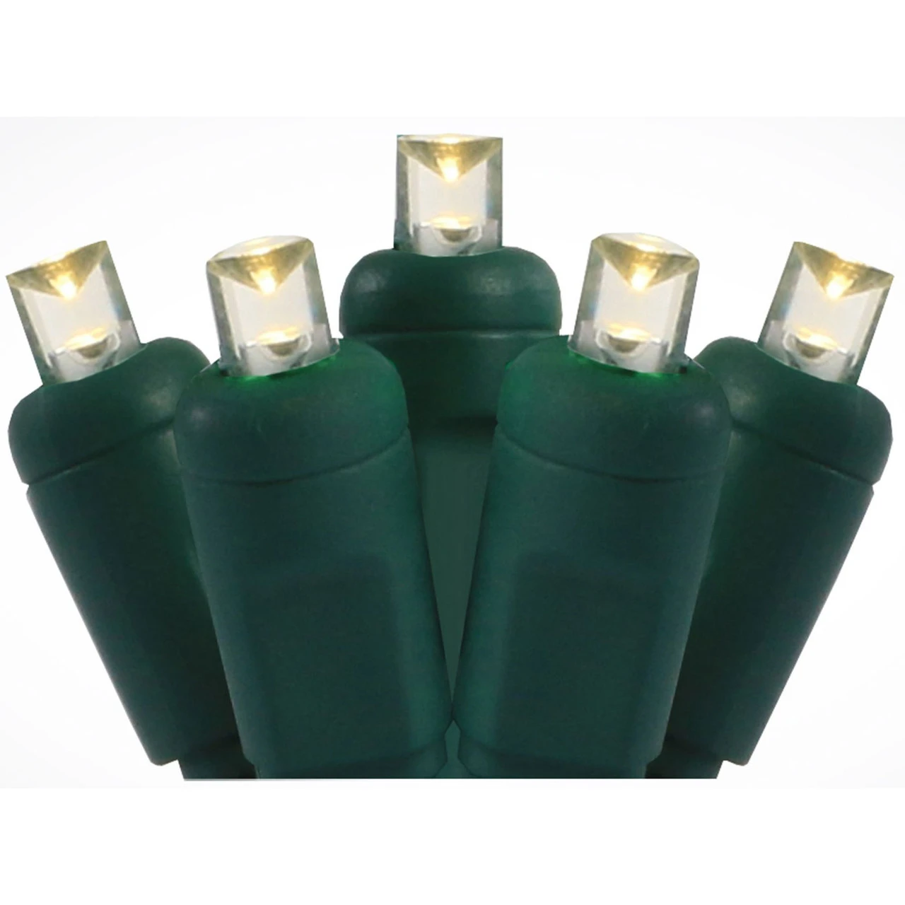 12 Warm White LED Wide Angle Christmas String Lights - 24 Ft Green Wire 3 12 Warm White LED Wide Angle Christmas String Lights - 24 Ft Green Wire