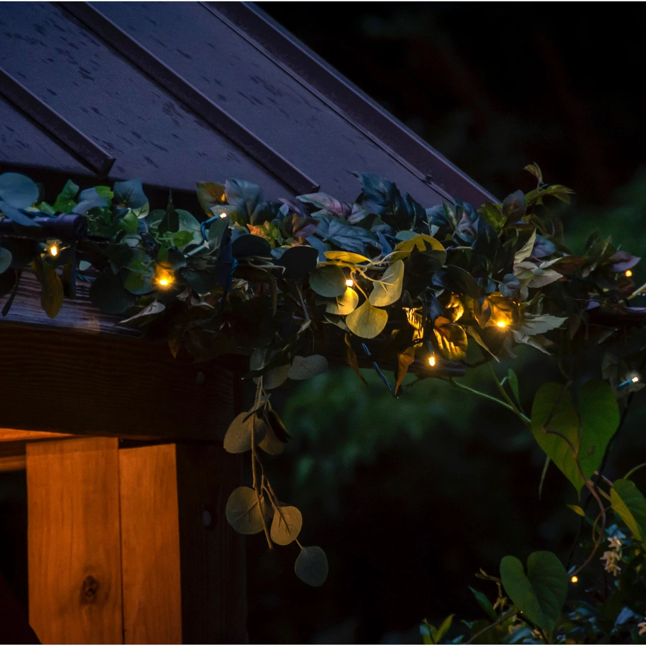 12 Warm White LED Wide Angle Christmas String Lights - 24 Ft Green Wire 4 12 Warm White LED Wide Angle Christmas String Lights - 24 Ft Green Wire - Image 2