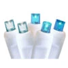 50 Turquoise Blue Glacier LED Wide Angle Christmas String Lights - 25.17 Ft White Wire