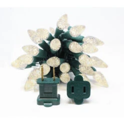 50 Pure White LED C6 Faceted Christmas String Lights - 25.17 Ft Green Wire -Optimal Christmas Shop dlig 1103075 3 34065.1667653755