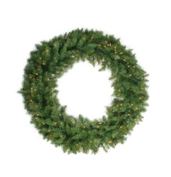 Pre-Lit Northern Pine Artificial Christmas Wreath - 24-Inch, Clear Lights