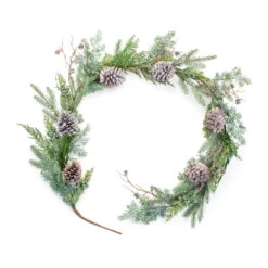 Set Of 2 Juniper And Pine Garland With Pine Cones 6.25'