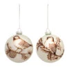 6ct White And Brown Bird Glass Christmas Ball Ornaments 5" 1 6ct White And Brown Bird Glass Christmas Ball Ornaments 5" -Optimal Christmas Shop dmel 83535ds 09337.1687598390