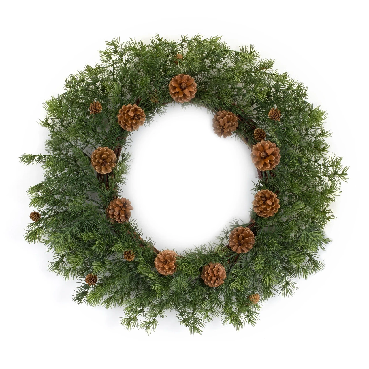 Mixed Pine And Cone Artificial Christmas Wreath, 25.5-Inch, Unlit 3 Mixed Pine And Cone Artificial Christmas Wreath, 25.5-Inch, Unlit