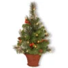 3' X 16" Pre-Lit Crestwood Spruce Artificial Half Tree With Basket - Warm White LED Lights/BO