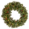30" Pre-Lit BO Crestwood Spruce Artificial Christmas Wreath - Warm White LED Lights -Optimal Christmas Shop dnat20cw7 309l 30w b1 54751.1667656846