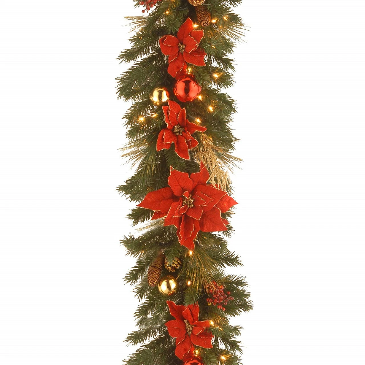 9' X 12" Pre-Lit Decorative Home Spun Artificial Christmas Garland - Clear Lights 3 9' X 12" Pre-Lit Decorative Home Spun Artificial Christmas Garland - Clear Lights