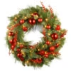 30" Pre-Lit B/O LED Red Mixed Artificial Christmas Wreath – Warm White Lights -Optimal Christmas Shop dnat20dc13 159 30wb 28854.1667576141