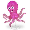 36" LED Lighted Pink Sisal Octopus Outdoor Decoration -Optimal Christmas Shop dnat20df 070014l 92686.1667573997