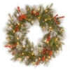 Pre-Lit Wintry Berry Artificial Christmas Wreath - 30-Inch, LED Lights -Optimal Christmas Shop dnat20pewte28090300e2809030wbe280901 41997.1667522083