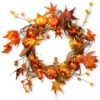 Maple Leaf And Pumpkin Wreath - 20-Inch, Unlit -Optimal Christmas Shop dnat20rahve28090w060188a 40664.1667642198