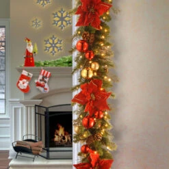 9' X 12" Pre-Lit Decorative Collection Artificial Christmas Garland - Clear Lights -Optimal Christmas Shop dnat dc13 110l 9b 1 2 62974.1667533608