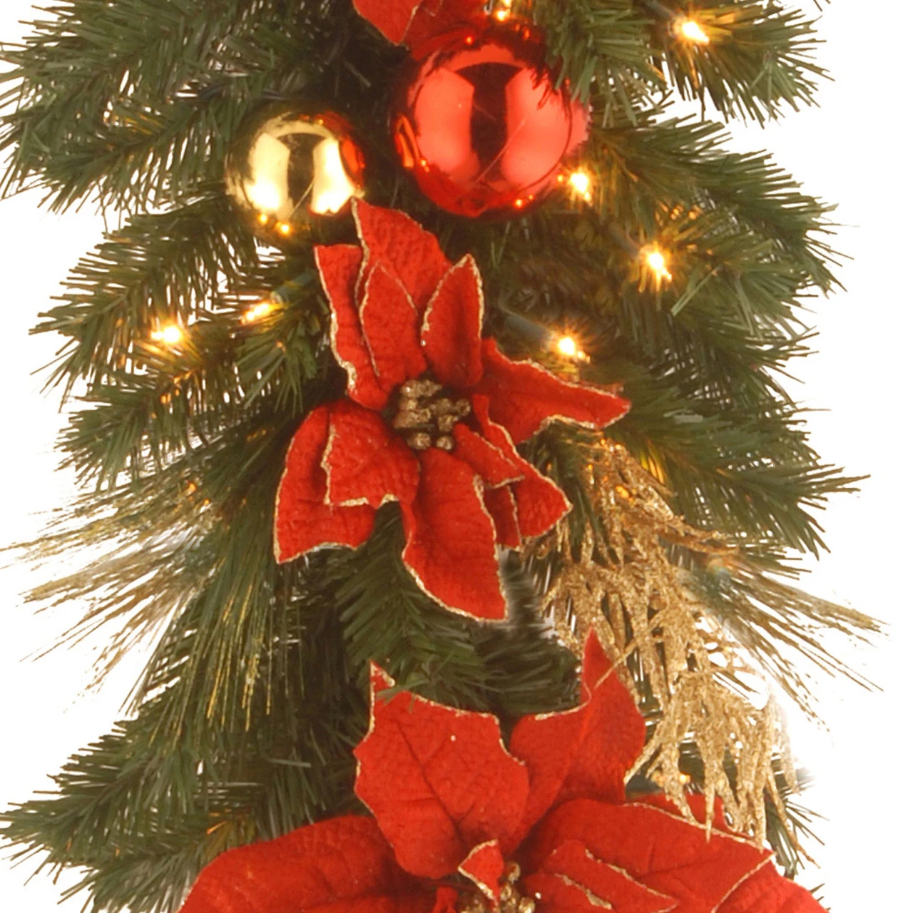 9' X 12" Pre-Lit Decorative Home Spun Artificial Christmas Garland - Clear Lights 4 9' X 12" Pre-Lit Decorative Home Spun Artificial Christmas Garland - Clear Lights - Image 2