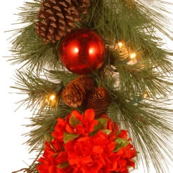 9' X 12" Pre-Lit B/O LED Hydrangea Artificial Christmas Garland – Warm White Lights -Optimal Christmas Shop dnat dc13 158 9bb 1 3 58544.1667536537