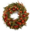 Pre-Lit B/O LED Red Mixed Artificial Christmas Wreath – 24-Inch, Warm White Lights -Optimal Christmas Shop dnat dc13 159 24wb 1 17267.1667641614