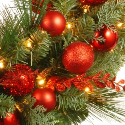 30" Pre-Lit B/O LED Red Mixed Artificial Christmas Wreath – Warm White Lights -Optimal Christmas Shop dnat dc13 159 30wb 3 61749.1667576142