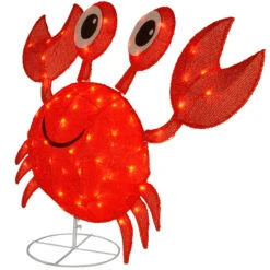 48” LED Lighted Red Sisal Crab Outdoor Decoration 7 48” LED Lighted Red Sisal Crab Outdoor Decoration -Optimal Christmas Shop dnat df 070011l 3 22830.1667656849