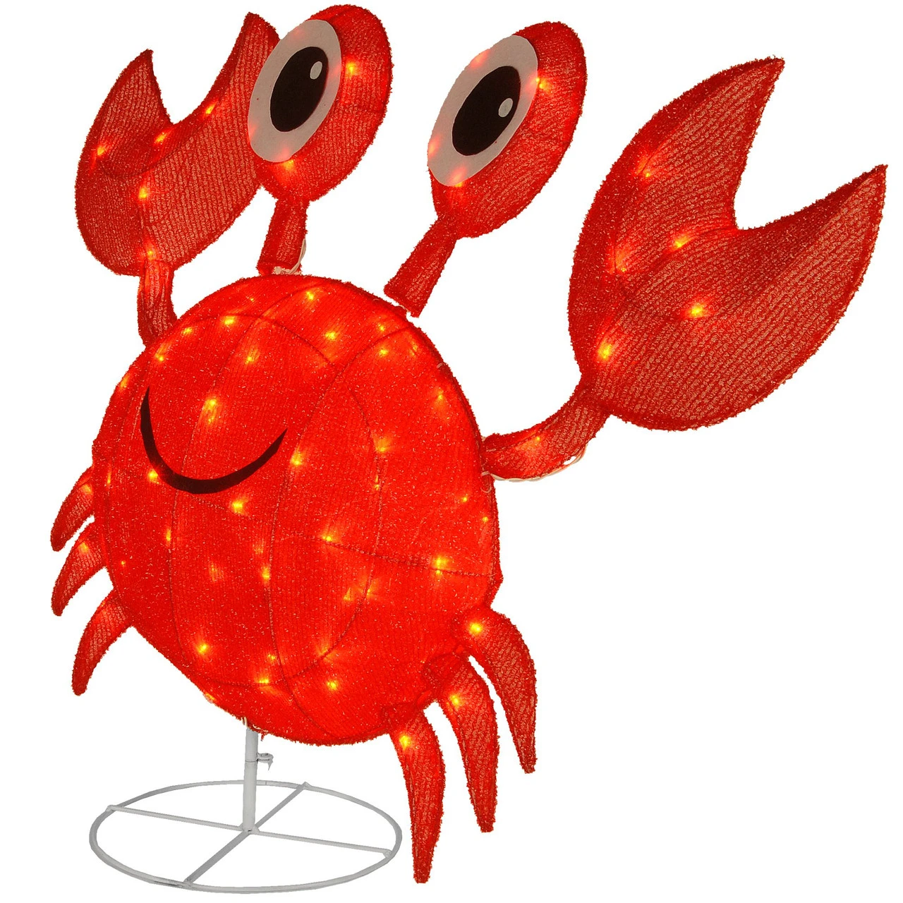 48” LED Lighted Red Sisal Crab Outdoor Decoration 5 48” LED Lighted Red Sisal Crab Outdoor Decoration - Image 3