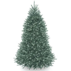 6.5' Pre-Lit Dunhill Blue Fir Hinged Artificial Christmas Tree - Clear Lights