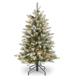 4.5' Dunhill Fir Artificial Christmas Tree With Red Berries - Clear Lights
